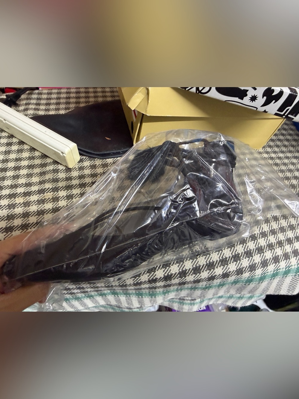 NWT Modcloth Black Lace-Up Pom Pom Ballet Flat - Picture 6 of 6